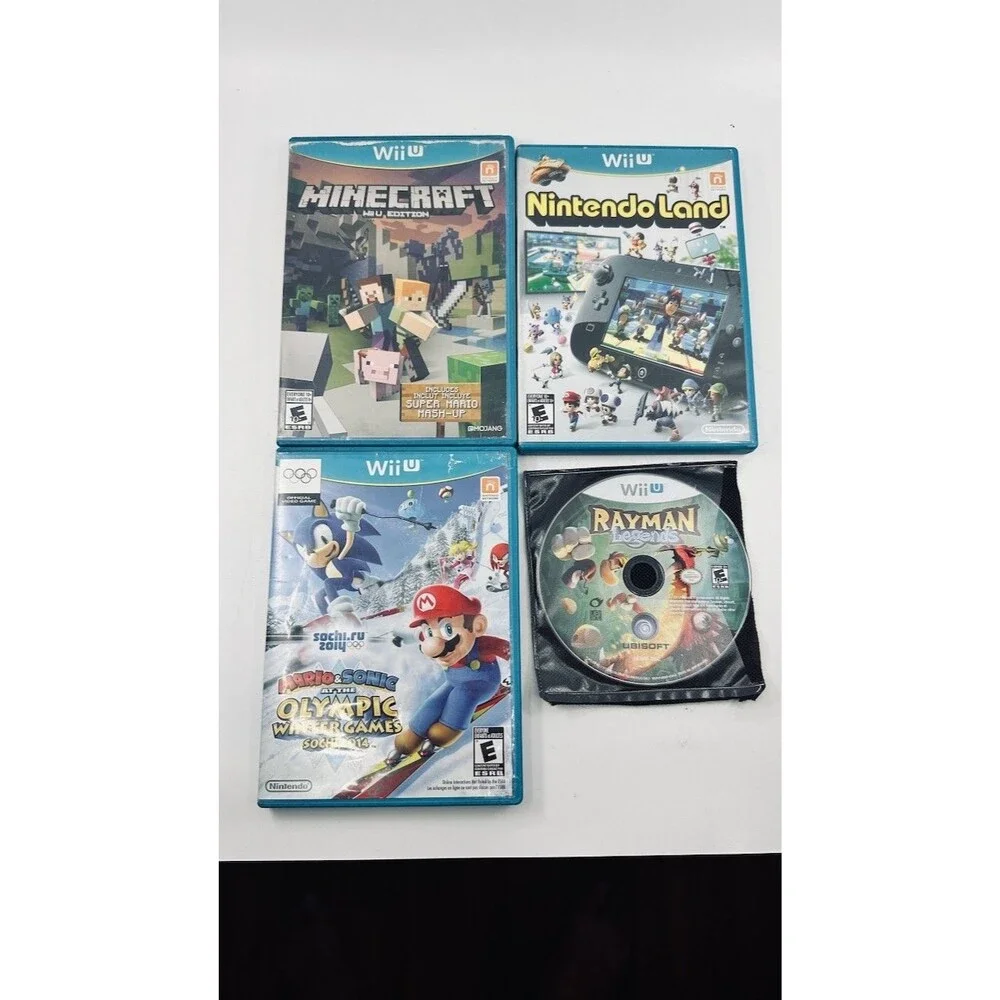 Wii U Game Lot of 4 - Nintendo Land, Minecraft, Rayman Legends, Mario & Sonic Ol
